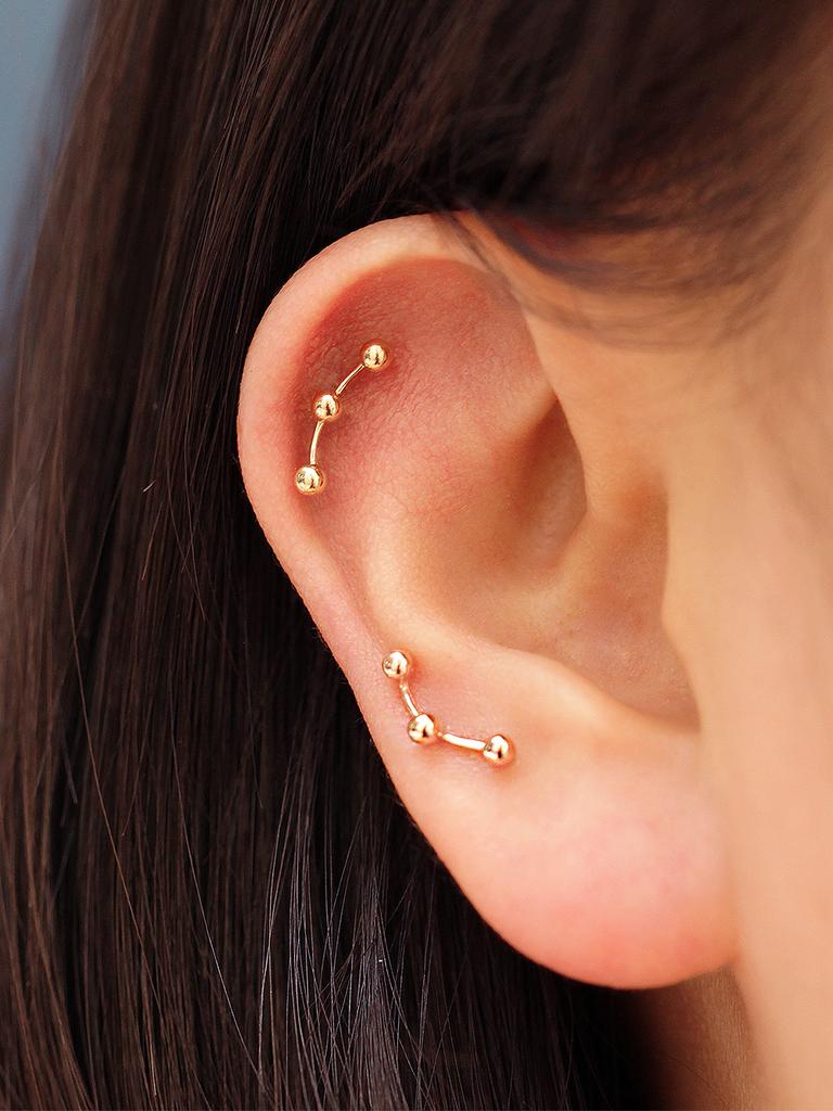 Minimalpiercing 14K Constellation Ball Piercing Earrings