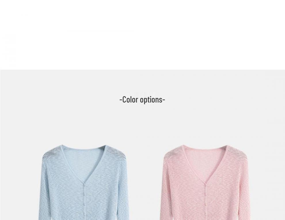 Women's 2025 V-Neck Ice Silk Knit Summer Cardigan – Lightweight Sun Protection Cover-up
