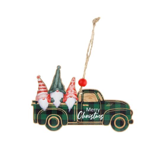 Christmas Party Pendant Practical Color Drawing Fine Workmanship Christmas Party Pendant Xmas Party Santa Gnome Tree Plaid Pickup Truck Pendant