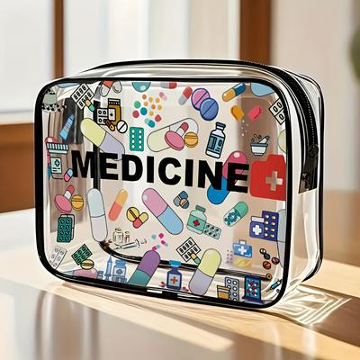 Medizin Kosmetiktasche Damen Große Kapazität Reiseorganizer Leicht Abwischbar Kulturbeutel Täglicher Gebrauch Reise Kulturbeutel