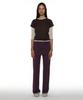 PARTIMENTO WOMEN Pwc Sheer Raglan Stitch Short Sleeve Tee_Brown