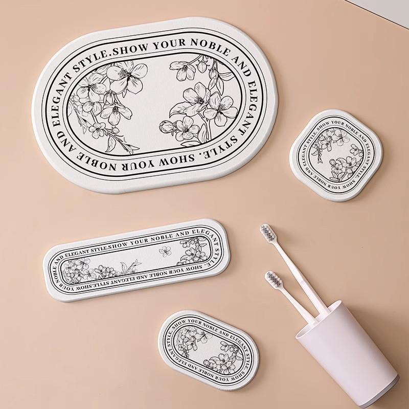

Diatom Mud Absorbent Pad Set Functional Coasters for Kitchen and Bathroom Use Storage Solution for Daily Essentials China Mainland
