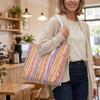 Boho Leaf Pattern Tote Bag Soft Top Handle Shoulder Bag for Daily Use Shopping