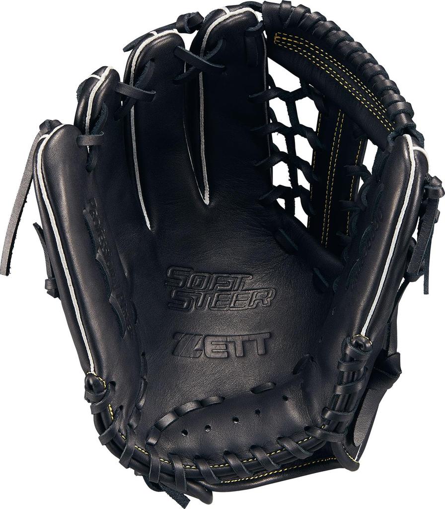 ZETT Soft Steer Baseball Black Size 5 Glove, All-Around, Left-Handed Throw, (1900), (BRGB35530F)