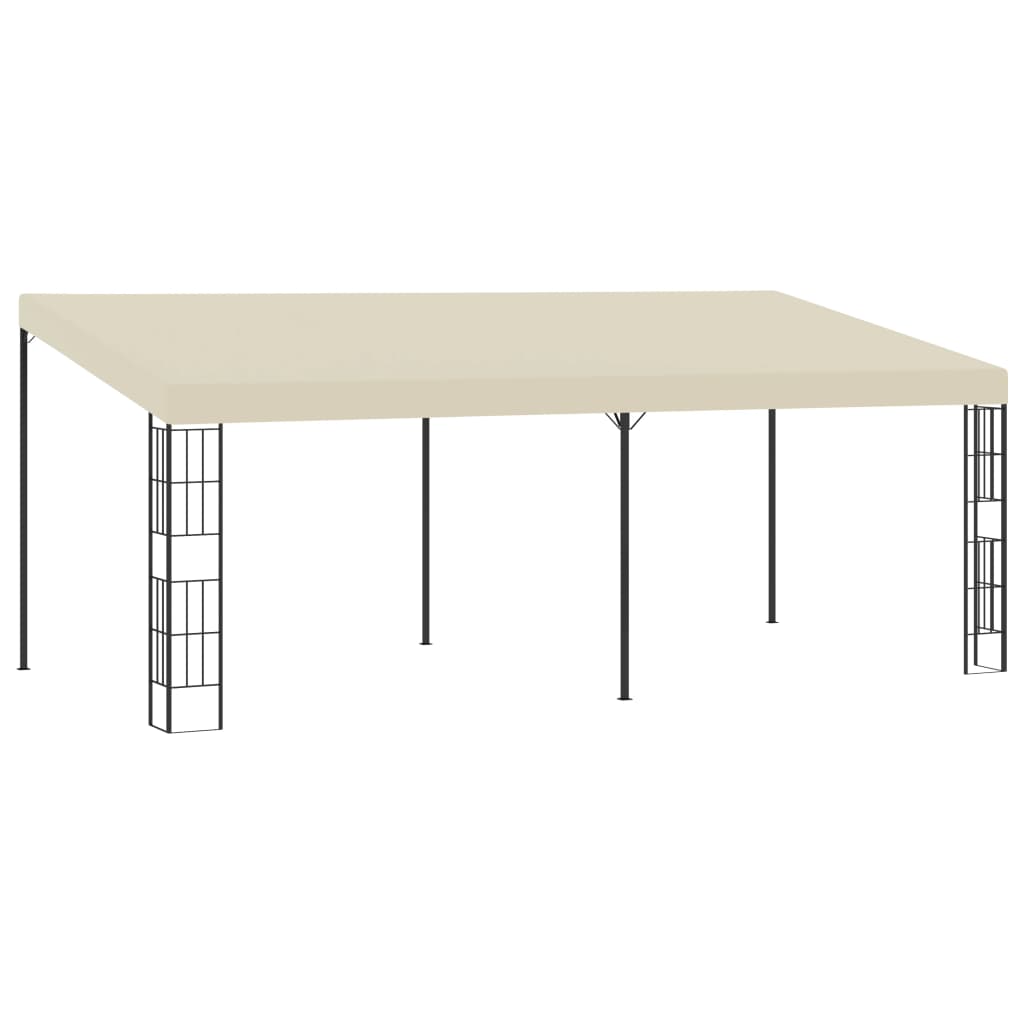 Wandmontierte Pergola 3x6 m Cremefarbenes Gewebe