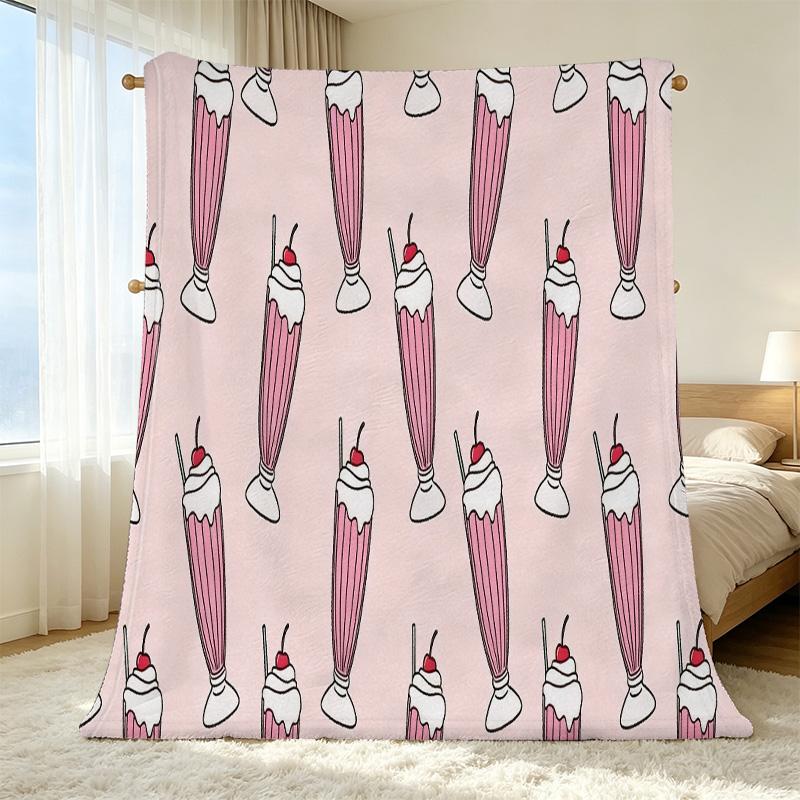 Cozy Flannel Blanket – Lightweight, Soft & Adorable Design for Home, Ideal for Sofa Napping, Bay Window Decoration, Christmas & Halloween