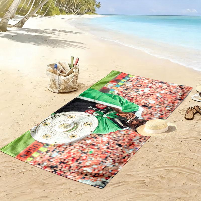 Victor Boniface Print Beach Towel, Large Soft Quick Dry Towel for Beach Camping Swimming