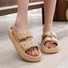 Double Buckle 4cm Thickness Ultra Cushioning Sandals Slippers Soft Slide Sandals Men Non-Slip Shower Shoes Bath Slippers Summer Beach Slides
