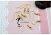 Yitiao Silver-Plated Ear Hooks with Gold Beads - 18mm, 100pcs
