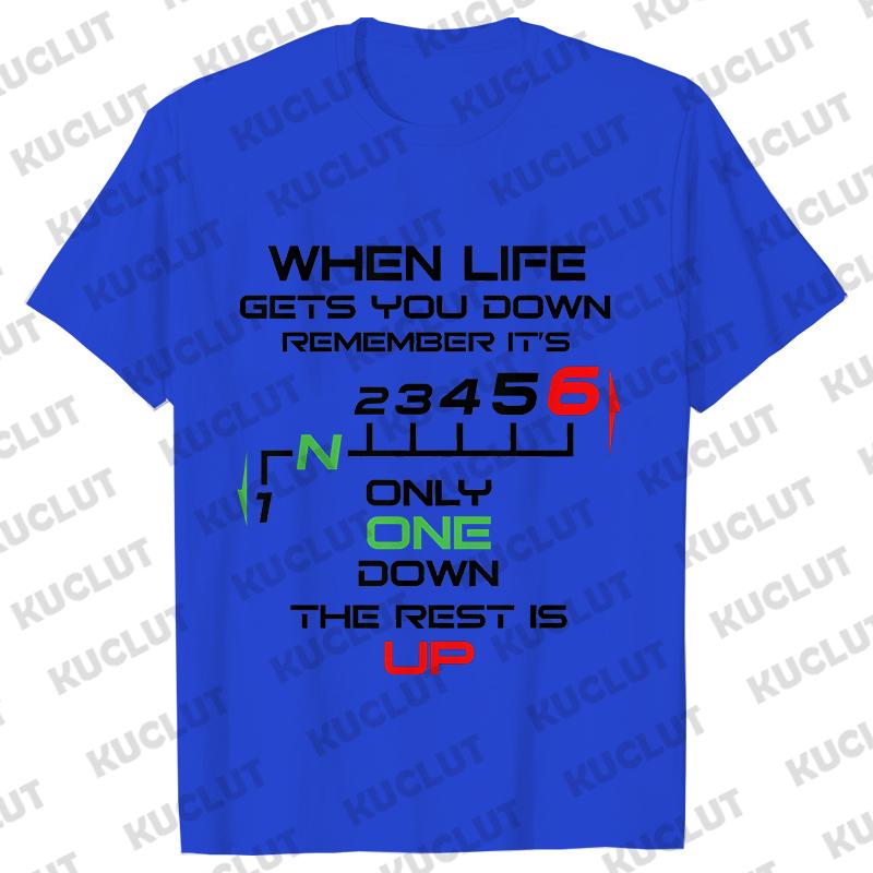 1N23456 Motorcycle Gear Biker Heartbeat Retro Printed Men's New T-shirt Fashion Casual Loose Summer Tshirts Short Sleeve T-shirt