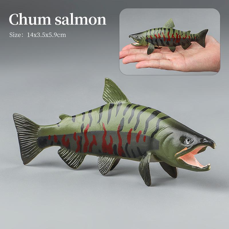Set di Action Figure Modello Animali Marini - Pesci Oceanici Tonno Pesce Vela Persico Cernia Salmone PVC Giocattolo Educativo per Bambini