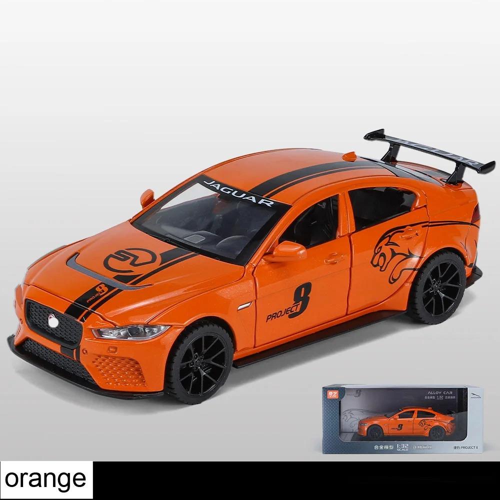 

1/32 Jaguar-Project 8 Модель High Simulation Diecasts Игрушка со Звуком и Светом Инерционные Транспортные Средства Украшения Игрушки для Детей Подарок оранжевый