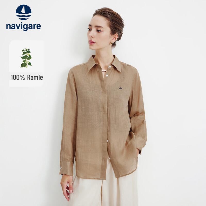 

Navigare Women s Long Sleeve Solid Ramie Shirt M