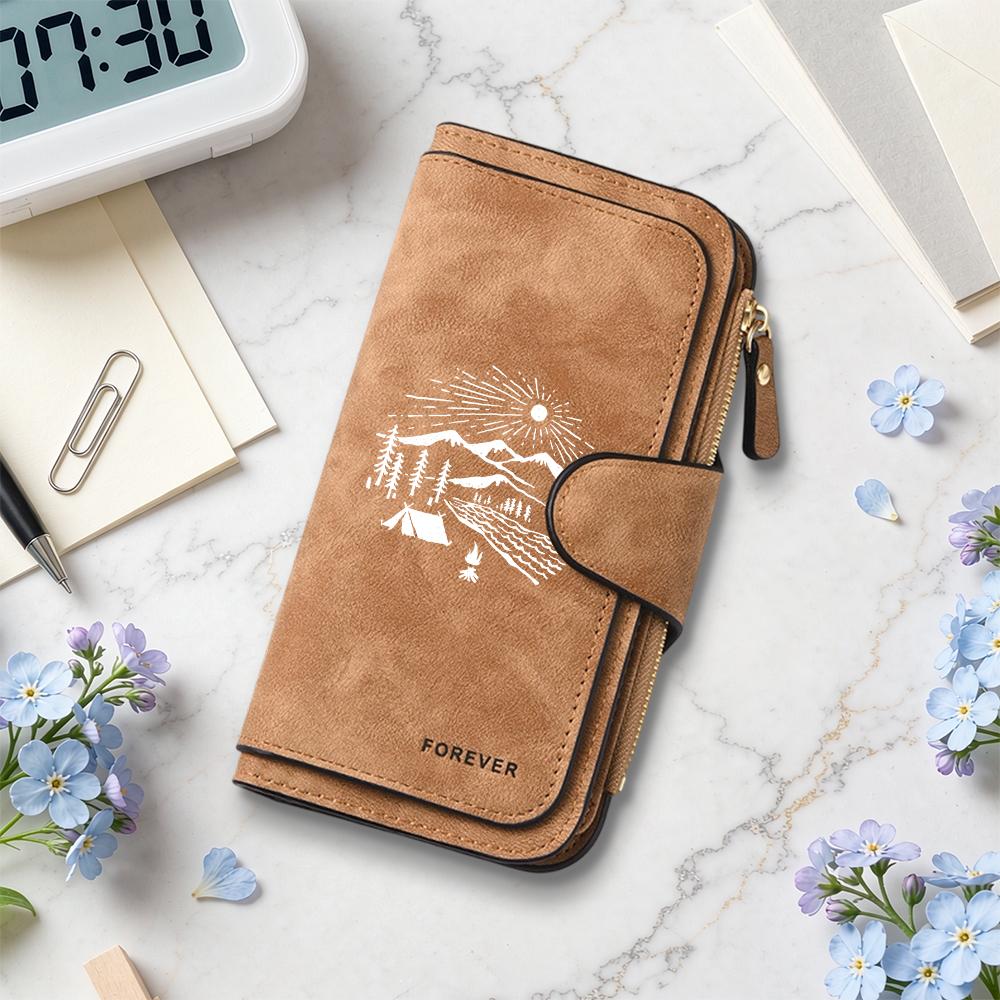 Women Long Wallet Outdoor Camping Pattern Portable Card Holder Casual Fashion Purse