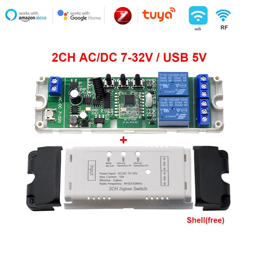 4CH Zigbee Smart Life Gate Switch Modul 12V 24V 32V 220V 1/2/4 Channel RF433 releu pentru 2MQTT Gateway SmartThings Tuya APP