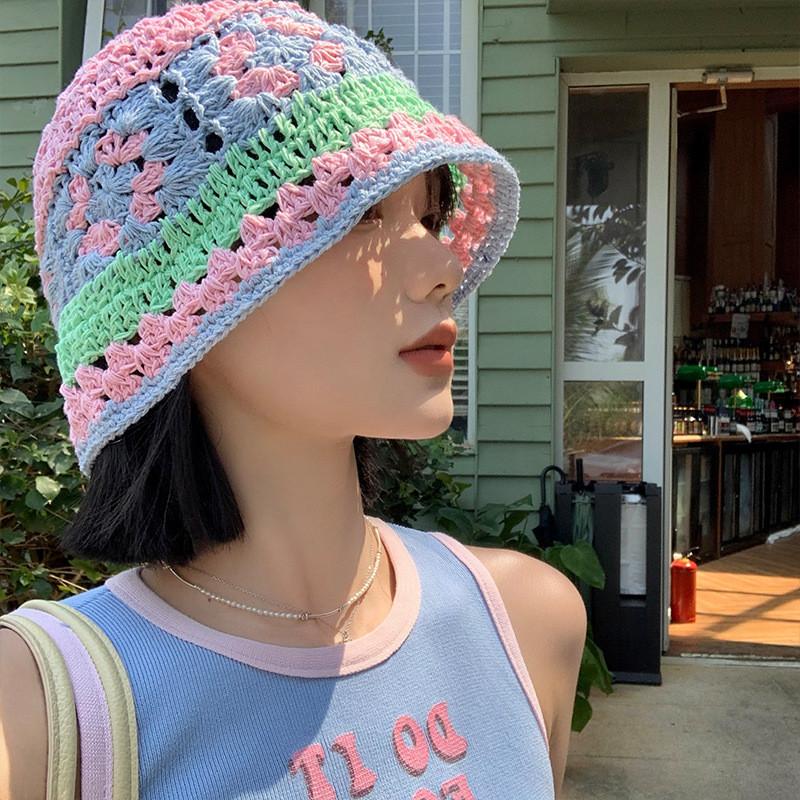 

Милая и стильная ажурная вязаная шапка для женщин в модной летней коллекции Pink Blue