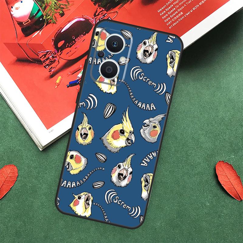 Cartoon Cockatiel Collage Case For OPPO Reno 13F 14F 12F 11F 12 11 10 14 Pro 8T 8 Lite OPPO Find X9 X8 X6 X5 Pro Cover