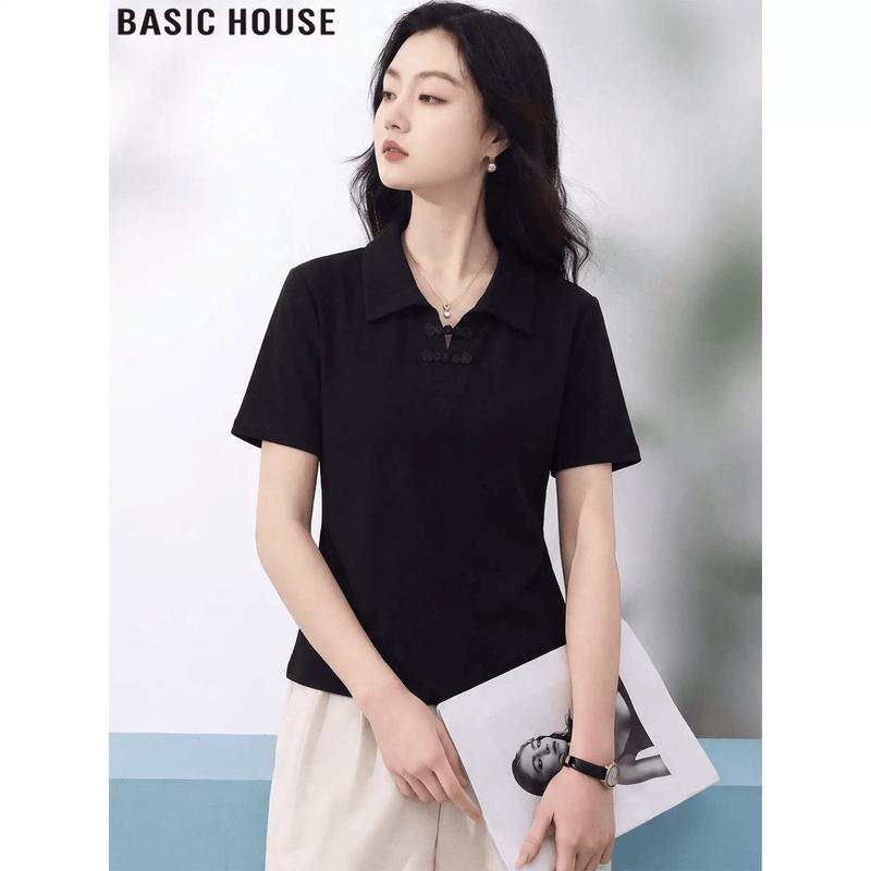 Basic House Women s Commuter Short Sleeve T-Shirt L
