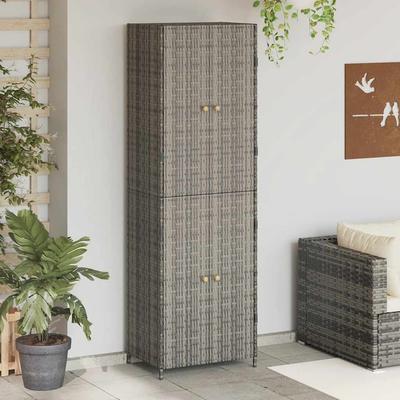 Vidaxl Szafka Ogrodowa, Szara, 59X40X180 Cm, Rattan Pe