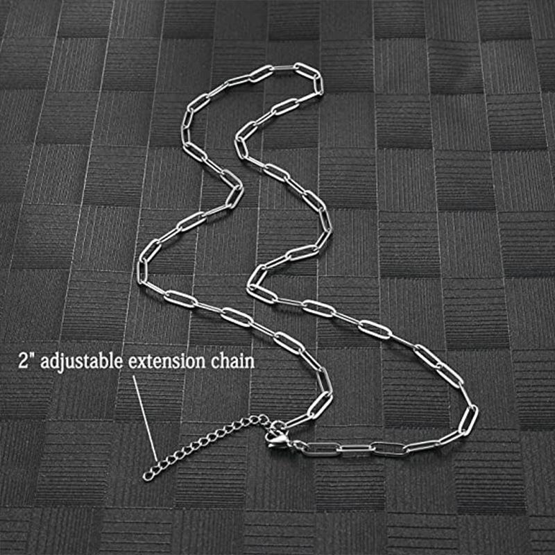 European American Style Minimalist Versatile Stainless Steel Paperclip Chain Necklace