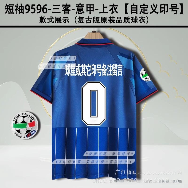 9596AC Milan jersey home two away Maldini Baggio Baressivea short-sleeved retro football jersey
