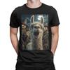 T-shirt Homme Selfie Lama avec Épouvantails Effrayants Nouveauté Coton Manches Courtes Animal T-shirt Halloween Col Rond Hauts Cadeau