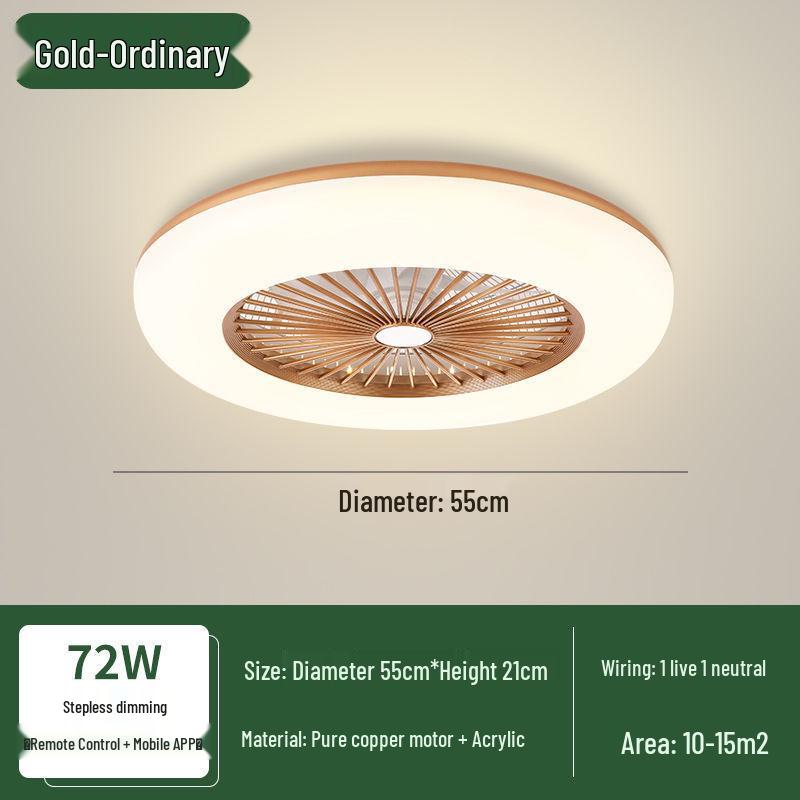 Ultra-thin Silent Ceiling Fan Light: Modern Invisible Chandelier for Bedroom, Living, and Dining Rooms