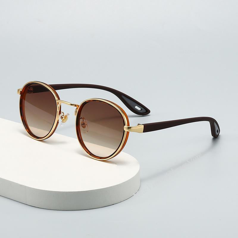 Vintage Designer Outdoor Sunglasses Men Round Fashion Plastic Titanium High Quality Sun Glasses Man UV Protection Glasses Woman