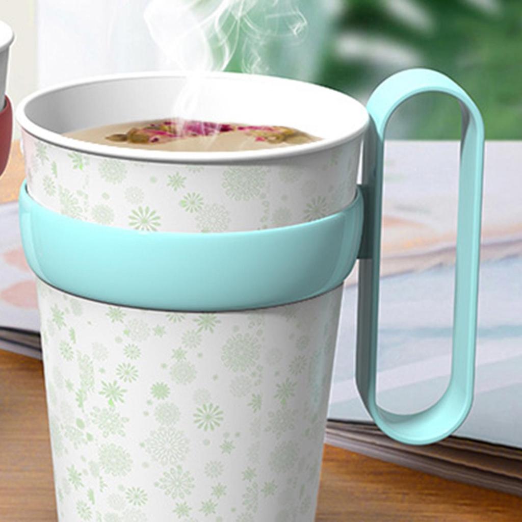 10pcs Anti-Scald Insulated Cup Holder Heat Resistant Removable Tea Cup Sleeve Plastic Paper Cup Stand Kitchen Accessories
