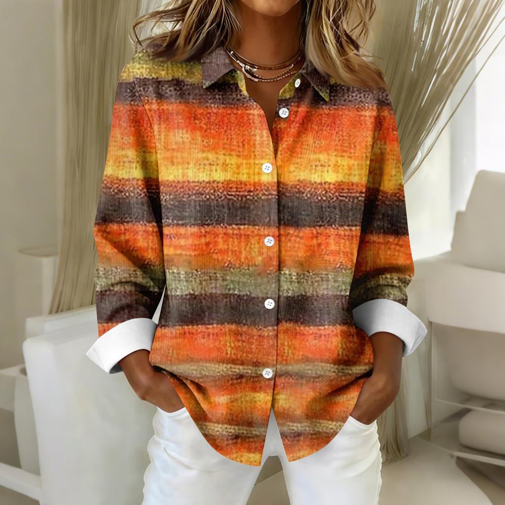 Women's Shirt Blouse Christmas Print Button Long Sleeve Casual Basic Shirt Collar Regular Top