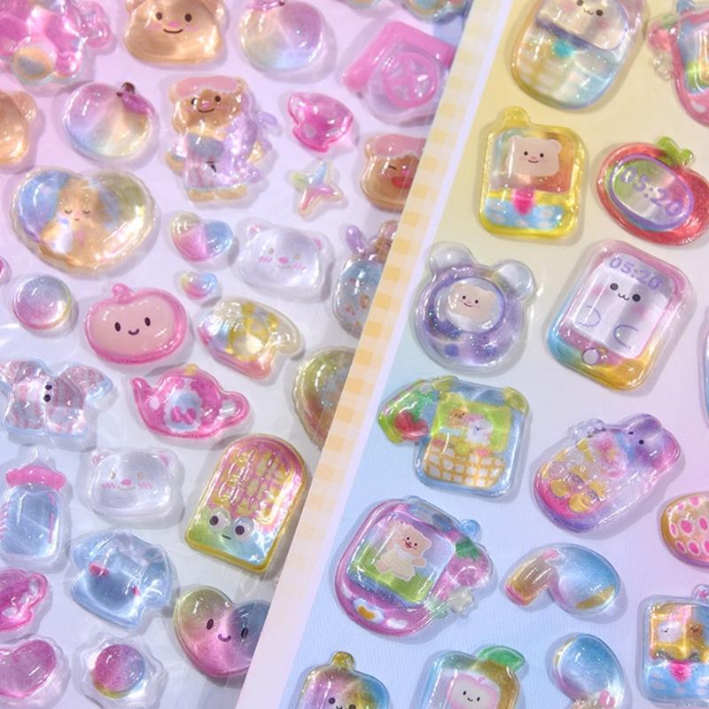 Puffier Sticker Sheets Decorative Sticker Cute Small Sticker for Kids & Adults, Reusing Tiny Sticker for Scrapbooking