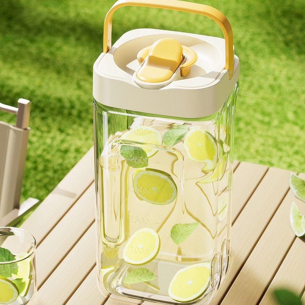 New 2.5L/3.5L Water Bottle with Faucet Large Capacity Portable Cold Water Bottle Transparent Drinking Bottle Outdoor Camping