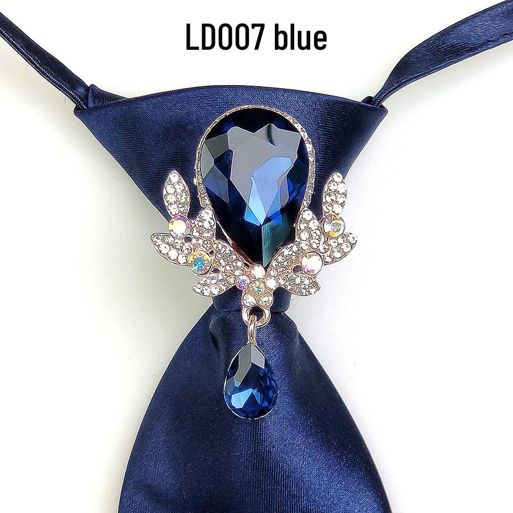 Broche en Cristal Élégante Européenne et Américaine Cravate Nœud Style Preppy pour Femmes