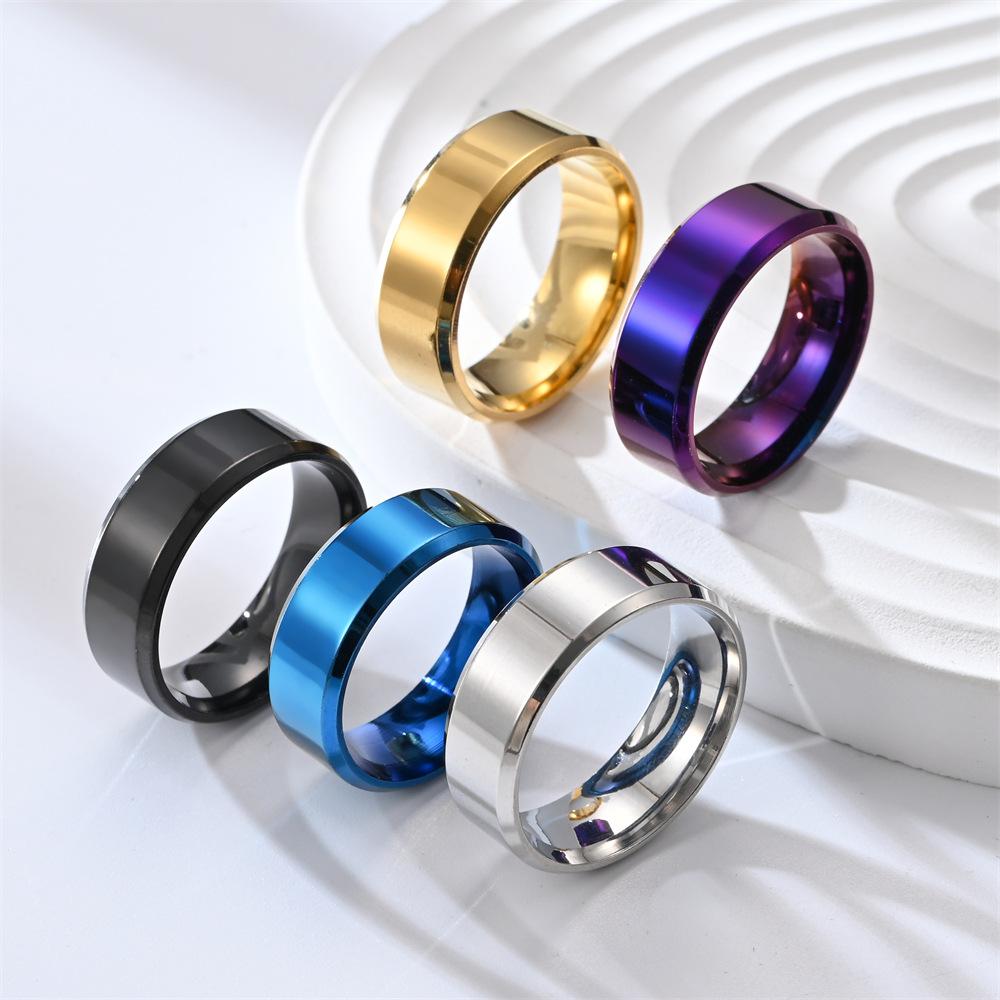 7 Colors 8mm Men Rings Titanium Stainless Steel Rings For Men Women Matte Brushed Wedding Engagement Ring Couple Jewelry Gift