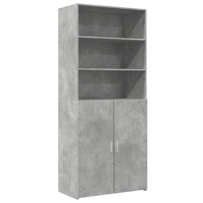 VidaXL Buffet haut gris béton 80x42,5x185 cm bois d'ingénierie, buffet, armoire de rangement, panneau latéral, armoire, 3281381
