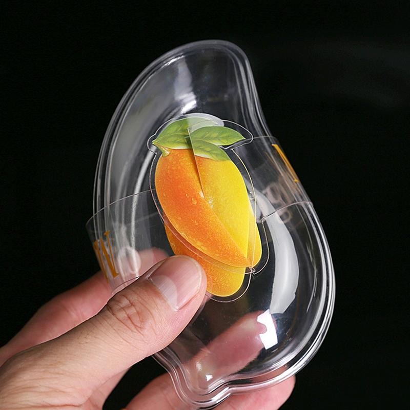 10 stk Kreativ Mangoform Engangs Dessertkake Plastkopp DIY Kake Krem Mousse Emballasjeboks Med Klart Lokk