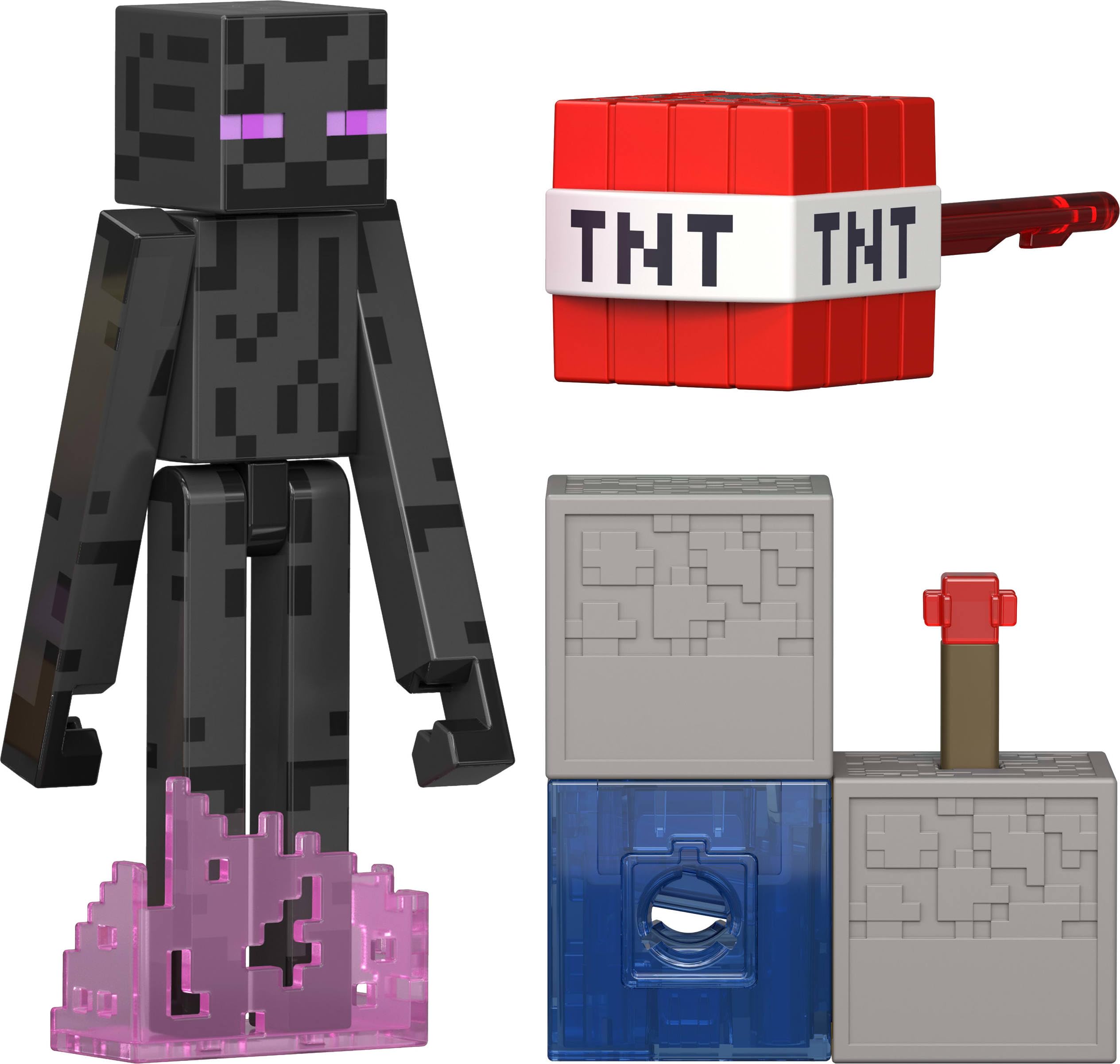 Mattel Фигурка Эндермена из Minecraft с аксессуарами и вдохновением от игры Redstone JJR88 Строительство, Масштаб 3,25 дюйма, Коллекционная