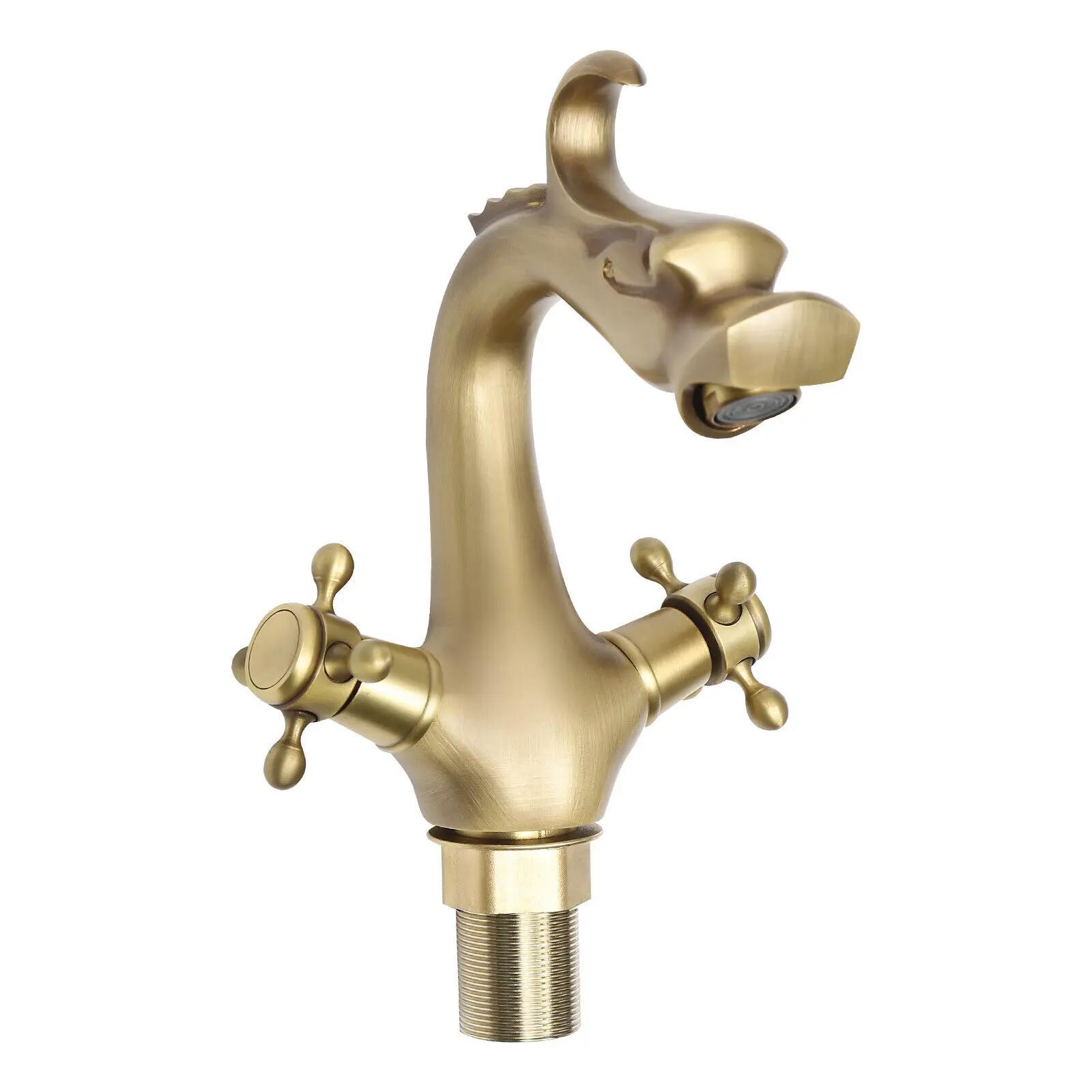 

Винтажный латунный кран с изливом в виде дракона – Декоративный кран из античной латуни United States