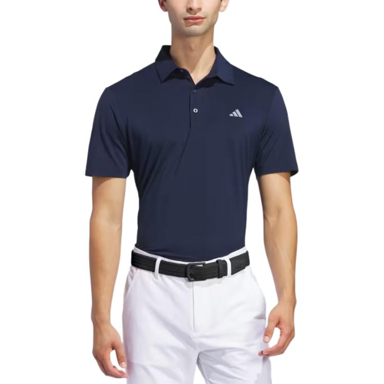Adidas Logo Print Pullover Golf Polo Shirt Men Polo Shirts Navy IM8410