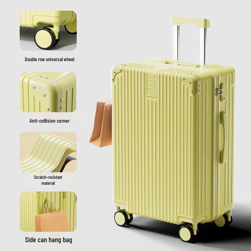 Women's Vintage Large-Capacity Trolley Suitcase - Durable, Stylish Travel Box with Zipper