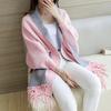 Cashmere pink-gray sharomi cardigan shawl cape muffler