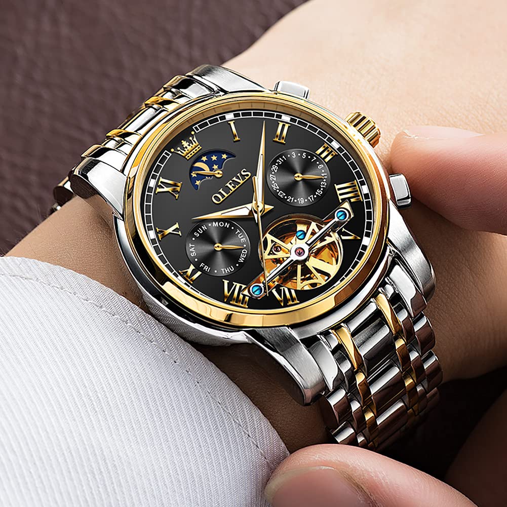 OLEVS Men's Automatic Watch, Stylish Mechanical Wristwatch, Father's Day Gift, Popular Business Watch, Luminous Design, Stylish Wristwatch,