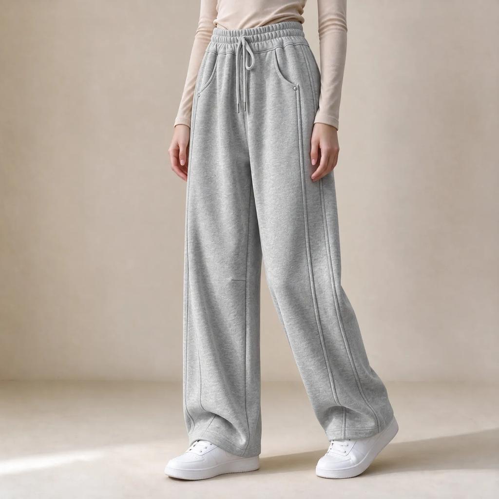 Girls' Casual Color Wide Leg Straight Pants for Everyday Wear