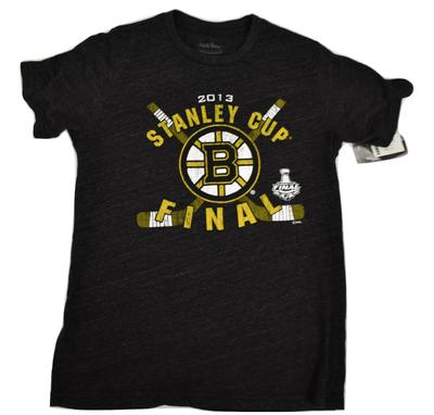 Majestic Threads Uomo NHL Boston Bruins Finale Stanley Cup 2013 Maglietta Nera NWT S
