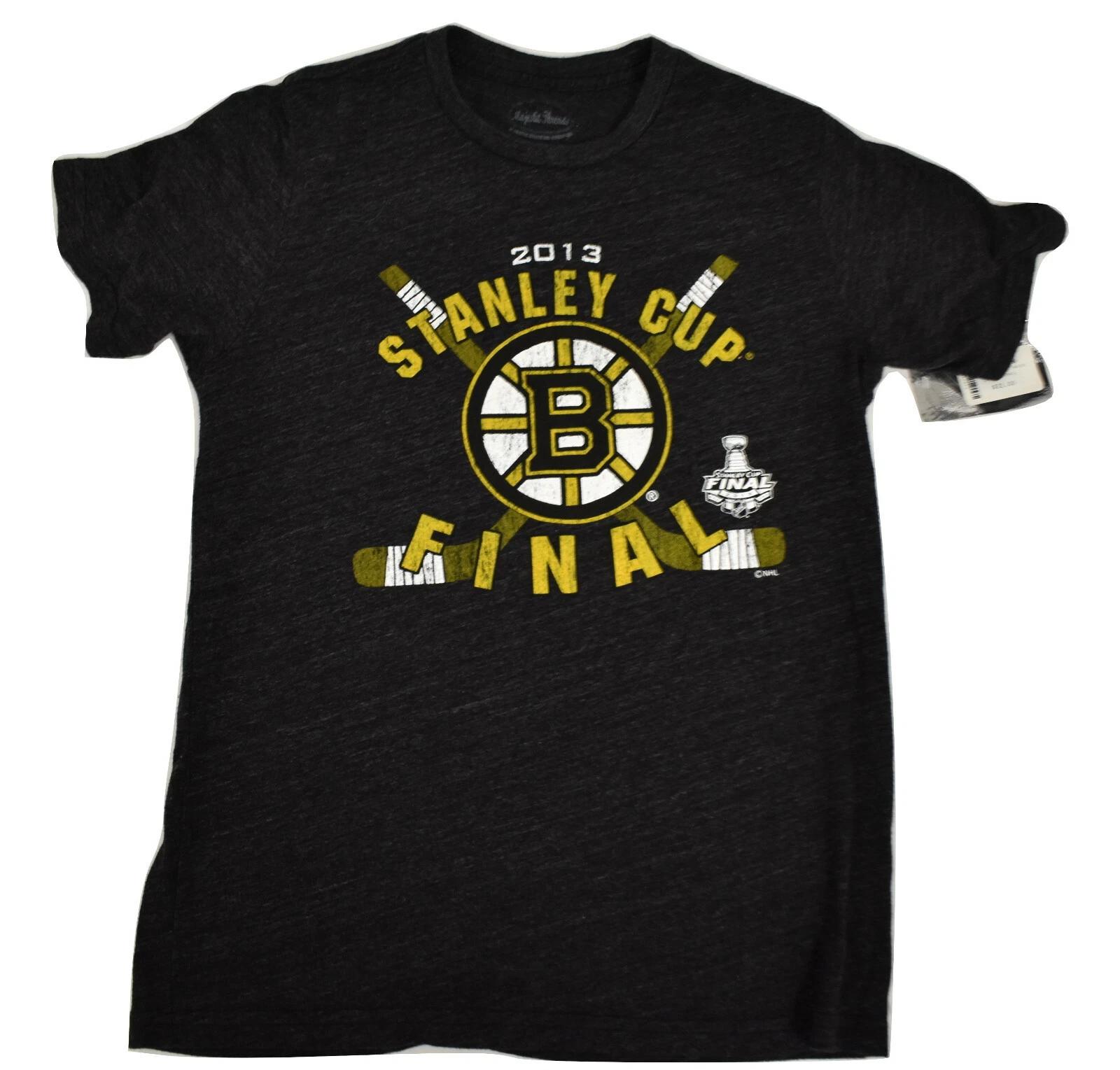 Majestic Threads Mens NHL Boston Bruins 2013 Stanley Cup Final Black Shirt NWT S S