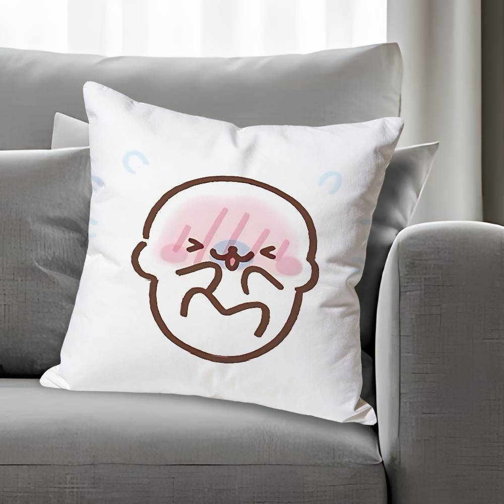 M-Mamegoma S-Seal Cute Meme Pillow Cases for Bedroom Living Room Sofa Home Decor Polyester Cushion Cover with Zipper