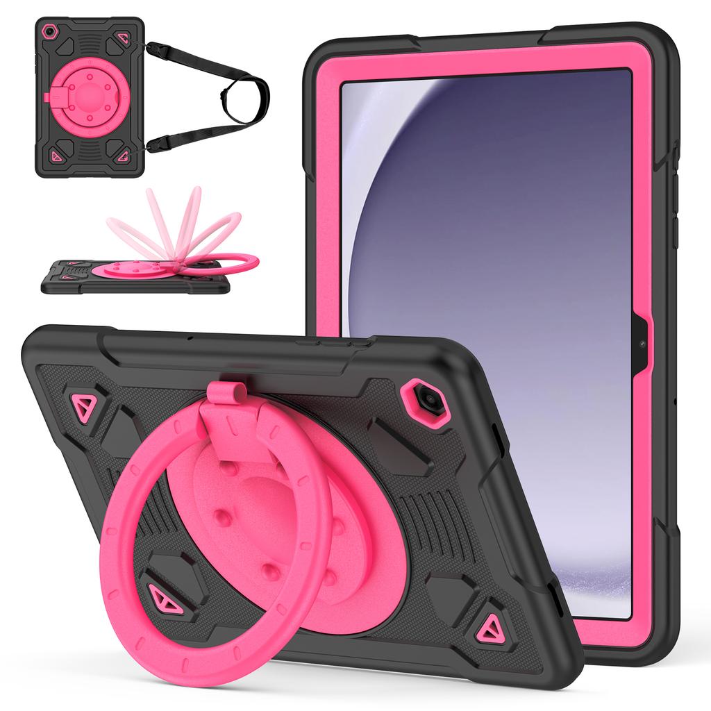 Tablet Case For Samsung Galaxy Tab A9 / Tab A11 Kickstand Space Planet PC + Silicone Tablet Cover with Shoulder Strap