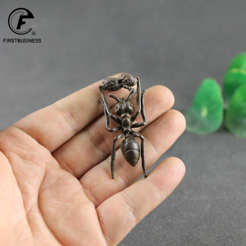Antique Solid Copper Ants Incense Burner Tea Set Ornaments Mouse Crafts Brass Cartoon Animal Figurines Desk Incense Holder