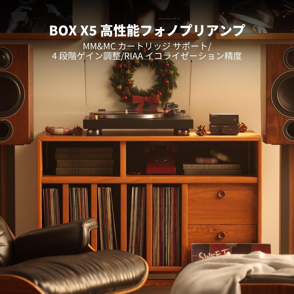 Fosi Audio BOX X5 Preamplifier for Home Audio MM MC Cartridge for Adjustable Gain with RCA Connectors Turntables, Preamplifier, & Compatible,