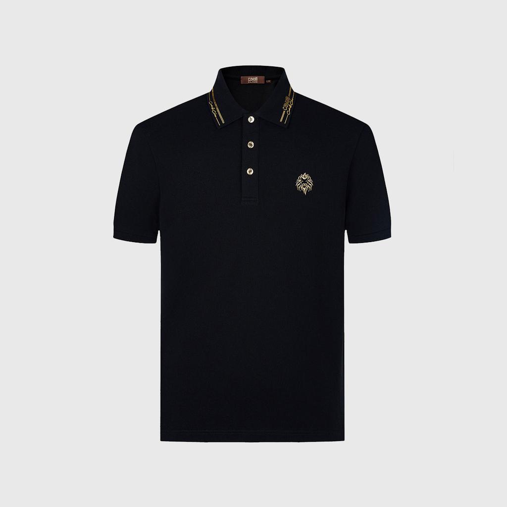 Men's Short-Sleeved Polo Shirt with Hot Diamond Collar and Embroidery